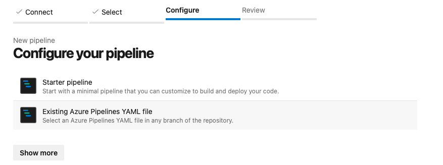 Configure pipeline